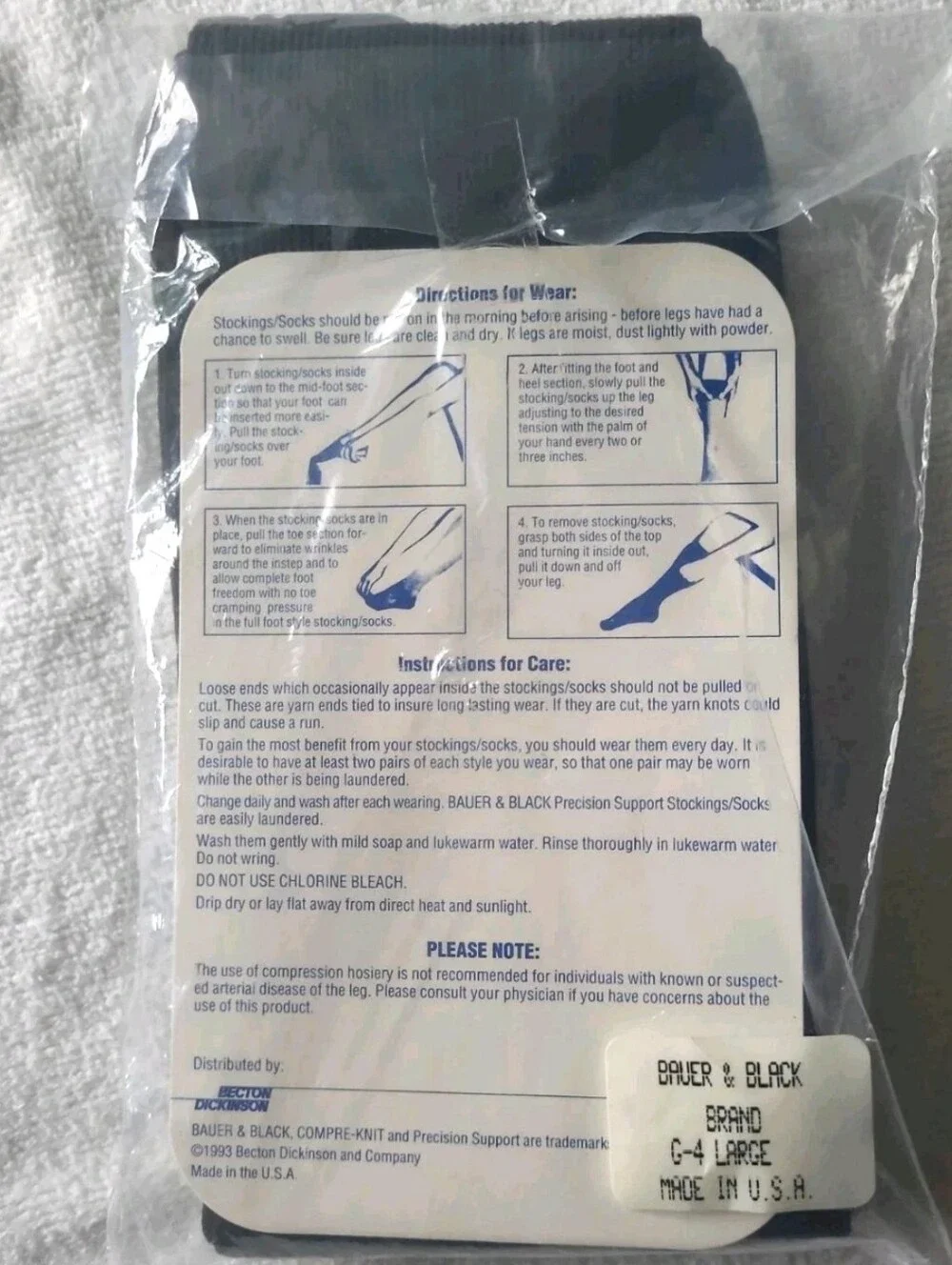 Bauer & Black Compression Socks New Size Large Brown